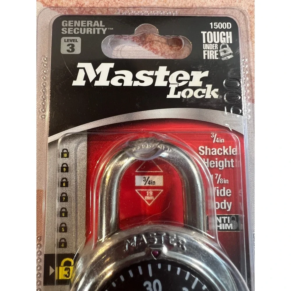 MASTER LOCK Padlock *1500D* Tough Under Fire Anti Shim Locker Bike Security